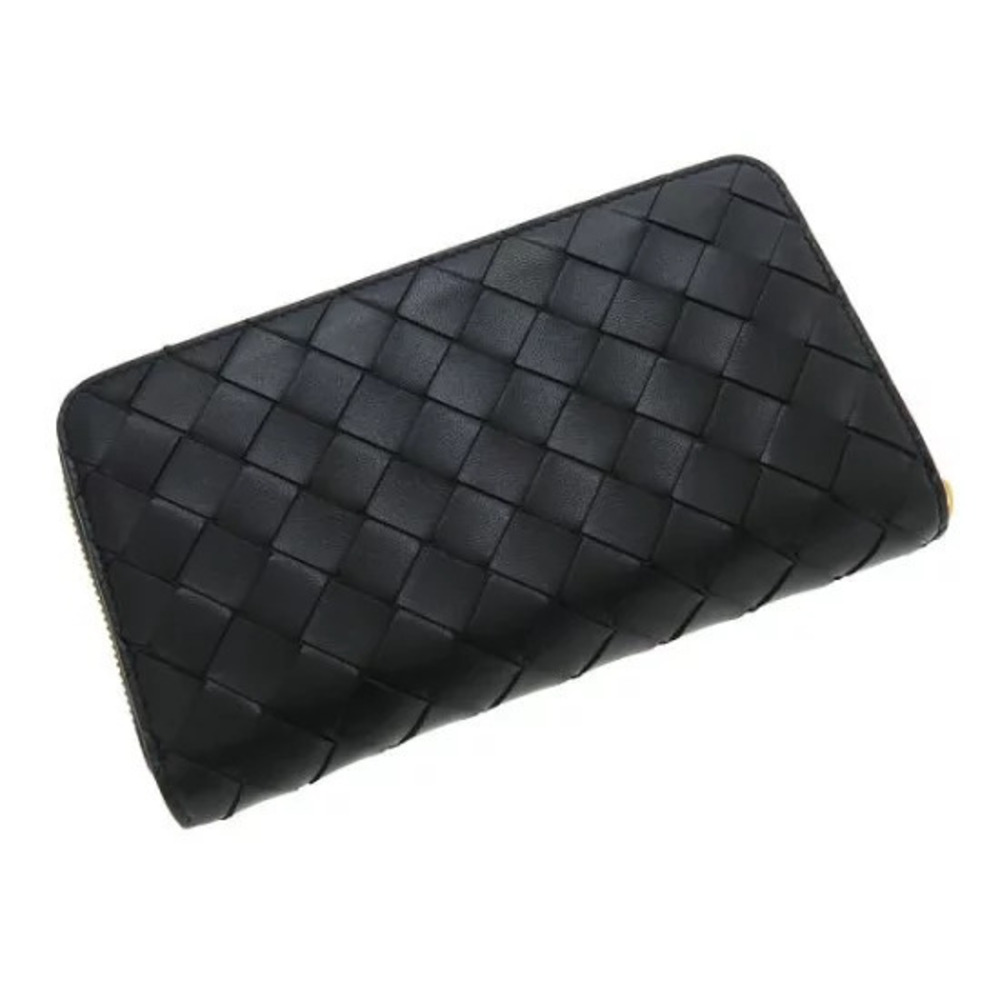 Bottega Veneta Wallet Intrecciato Zip round Black